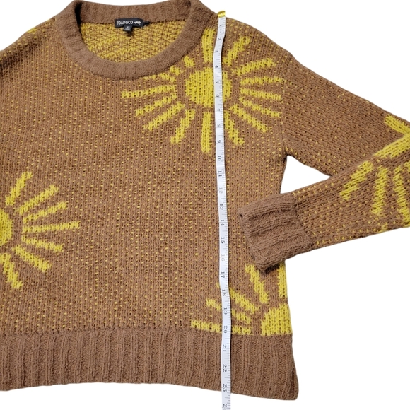 Toad & CO - Cotati Dolman Sweater Wool Cappuccino Boucle Sunshine Print Size XS - Picture 7 of 13